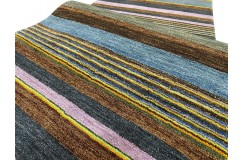 Kolorowy wełniany chodnik w pasy - Gabbeh 80x300cm Indie