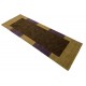 Brązowy 100% wełniany dywan Gabbeh w pasy chodnik 90x250cm