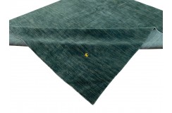 Gładki 100% wełniany dywan Gabbeh Handloom Loribaft zielony 170x240cm