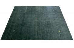 Gładki 100% wełniany dywan Gabbeh Handloom Loribaft zielony 170x240cm