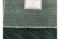 Gładki 100% wełniany dywan Gabbeh Handloom Loribaft zielony 170x240cm