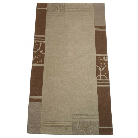 Welniany ręcznie tkany dywan Nepal Premium beżowy 90x160cm