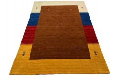 Kolorowy brązowy ekskluzywny dywan Gabbeh Loribaft Indie 170x240cm 100% wełniany