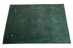 Gładki 100% wełniany dywan Gabbeh Handloom Loribaft zielony 170x240cm