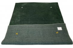 Gładki 100% wełniany dywan Gabbeh Handloom Loribaft zielony 170x240cm