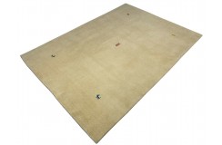 Gładki 100% wełniany dywan Gabbeh Handloom Loribaft beżowy 170x240cm