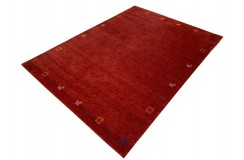 Gładki 100% wełniany dywan Gabbeh Handloom Loribaft ceglasty 170x240cm
