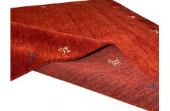 Gładki 100% wełniany dywan Gabbeh Handloom Loribaft ceglasty 170x240cm