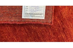 Gładki 100% wełniany dywan Gabbeh Handloom Loribaft ceglasty 170x240cm