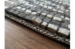 Wełniany dywan w rzędy kostek z wełny filcowanej, gruby designerski