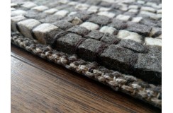 Wełniany dywan w rzędy kostek z wełny filcowanej, gruby designerski