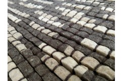Wełniany dywan w rzędy kostek z wełny filcowanej, gruby designerski
