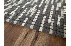 Wełniany dywan w rzędy kostek z wełny filcowanej, gruby designerski