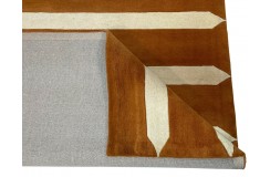 100% wełna gruby dywan z Indii 150x240cm design do salonu brązowy