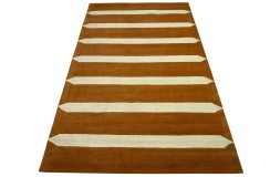 100% wełna gruby dywan z Indii 150x240cm design do salonu brązowy