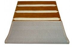 100% wełna gruby dywan z Indii 150x240cm design do salonu brązowy
