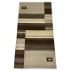 Welniany ręcznie tkany dywan Nepal Premium w prostokąty brązowo-beżowy 70x140cm