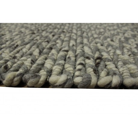 Luksusowy dywan zaplatany z wełny filcowanej szary 160x230cm gruby dwustronny