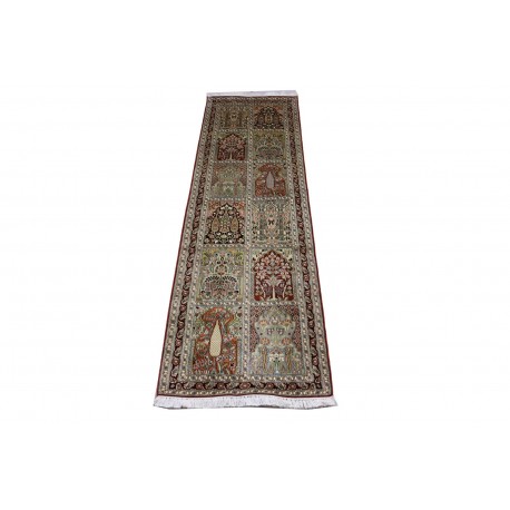 Dywan Kaszmir - Kashmir z naturalnego jedwabiu klasyczny 80x300cm Indie ręcznie tkany chodnik