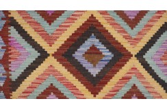 Etniczny kilim szary z Afganistanu dzieło Chobi nomadyczny 160x230cm