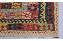 Etniczny kilim szary z Afganistanu dzieło Chobi nomadyczny 200x300cm