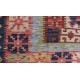 Kolorowy dywan kilim art deco 200x300cm z Afganistanu Chobi 100% wełna dwustronny vintage design nomadyczny