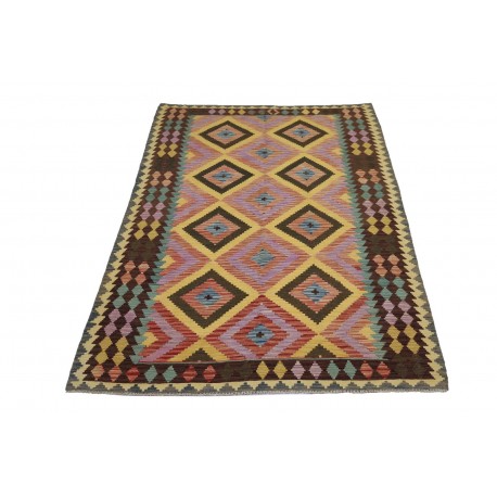 Kolorowy dywan kilim Maimana 165x245cm z Afganistanu 100% wełna dwustronny rustykalny