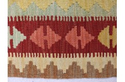 Kolorowy dywan kilim art deco 100x200cm z Afganistanu Maimana Chobi 100% wełna dwustronny vintage design nomadyczny