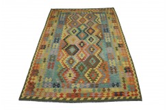 Kolorowy dywan kilim Maimana 200x300cm z Afganistanu 100% wełna dwustronny rustykalny