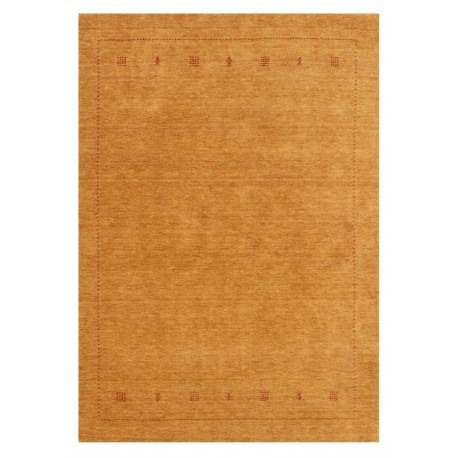 Gładki 100% wełniany dywan Gabbeh Handloom żółty/pomarańczowy 170x240cm etniczny