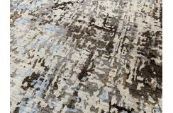 Jedwabny dywna z Nepalu 250x300cm w stylu vintage szary
