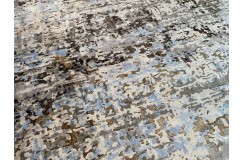 Jedwabny dywna z Nepalu 250x300cm w stylu vintage szary