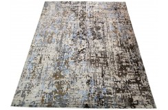 Jedwabny dywna z Nepalu 250x300cm w stylu vintage szary
