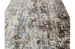 Jedwabny dywna z Nepalu 250x300cm w stylu vintage szary