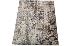 Jedwabny dywna z Nepalu 250x300cm w stylu vintage szary