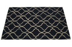 100% wełna gruby dywan z Indii 150x240cm design do salonu czarny