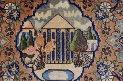 Obrazowy perski dywan Tebriz z Iranu ekskluzywny gęsto tkany 140x200
