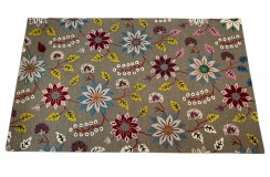 Kolorowy jasny kwiatowy dywan RUG COLLECTION do salonu nowoczesny design 100% wełna 150x240cm Indie