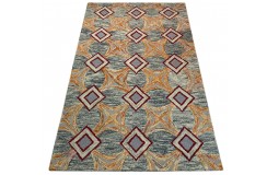 100% wełna gruby dywan z Indii 150x240cm design do salonu kolorowy
