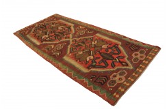Etno kilim kolorowy Afgan dzieło Maimane nomadyczny chodnik 126x263cm