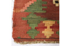 Etno kilim kolorowy Afgan dzieło Maimane nomadyczny chodnik 126x263cm