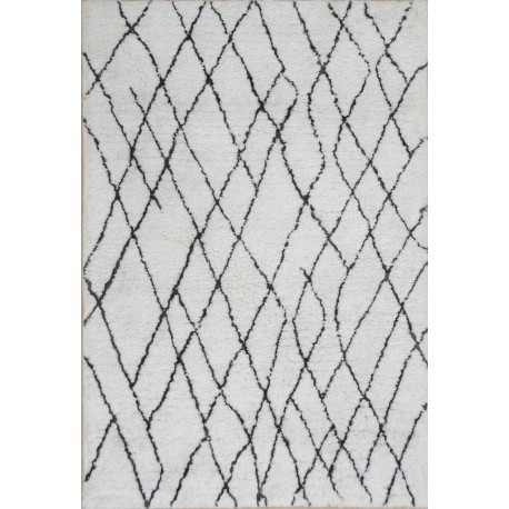 Piękny dywan Shaggy super soft 120x180cm 100% poliester, biały, czarny