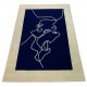 Designerski nowoczesny dywan wełniany TWO FACES 3D 170x240cm Indie 2cm gruby niebieski