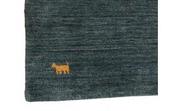 Gładki 100% wełniany dywan Gabbeh Handloom niebieski 200x300cm 