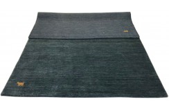 Gładki 100% wełniany dywan Gabbeh Handloom niebieski 200x300cm 