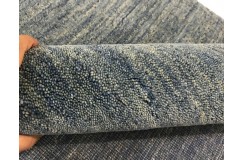 Gładki 100% wełniany dywan Gabbeh Handloom niebieski 200x300cm 