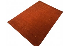 Gładki 100% wełniany dywan Gabbeh Handloom Loribaft ceglasty 180x270cm
