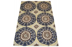 100% wełna gruby dywan z Indii 150x240cm design do salonu kolorowy
