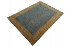 Ekskluzywny dywan Gabbeh Loribaft Indie 170x240cm 100% wełniany beżowy, niebieski