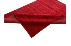 Gładki 100% wełniany dywan Gabbeh Handloom czerwony 170x240cm bez wzorów
